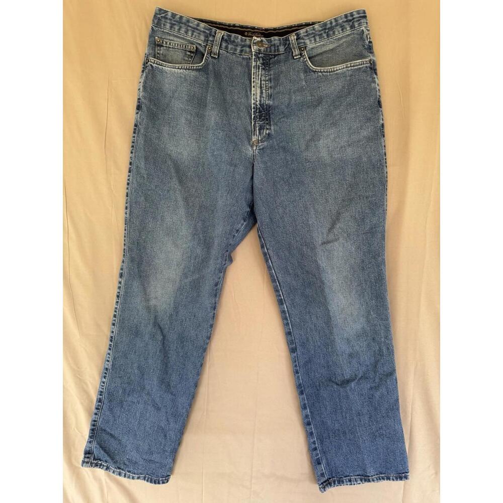Brooks Brothers Straight Fit Blue Denim Jeans Size 36x30 - 100% Cotton -Italy